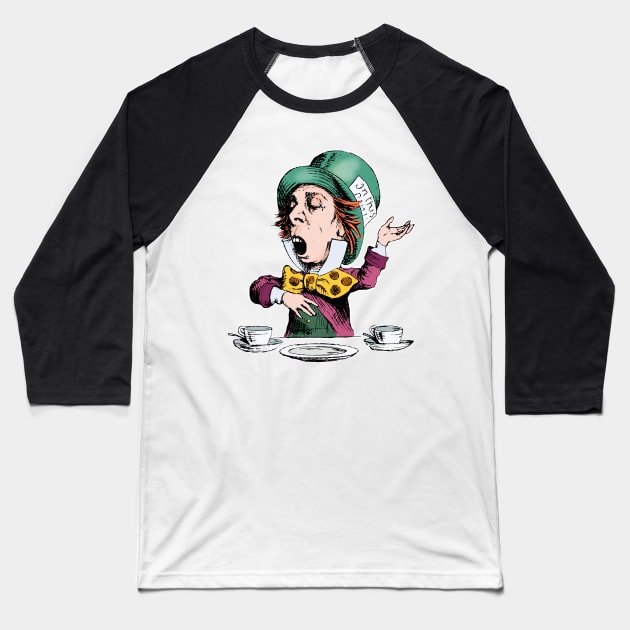 The Mad Hatter Baseball T-Shirt by MandyE